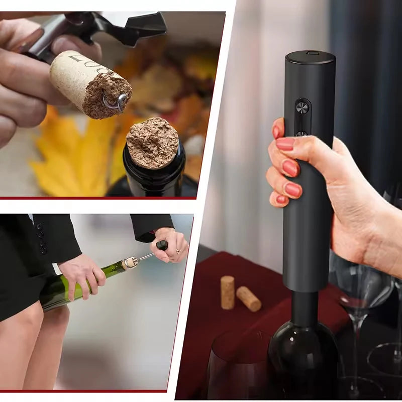 Conjunto Automático Elétrico de Abridor de Vinho - Pessoas Estilosas.