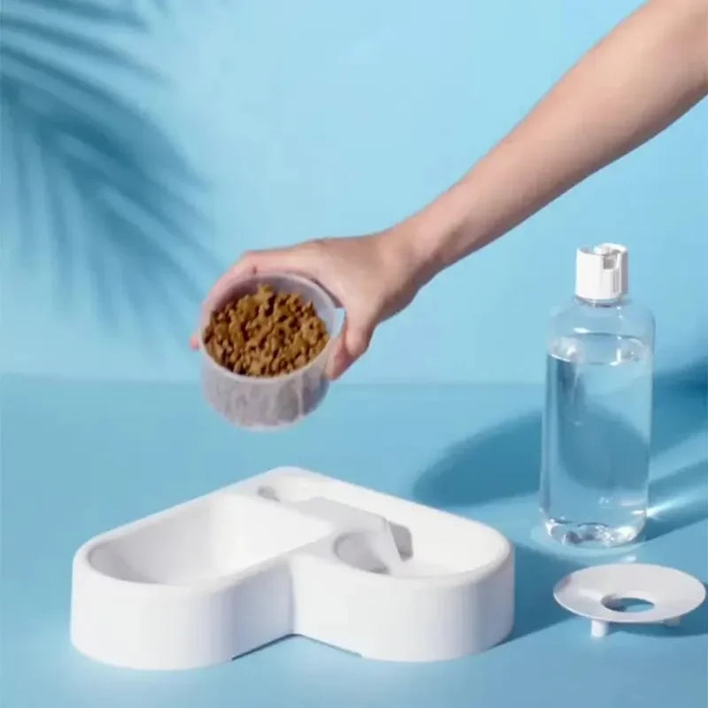 Tigela dupla para cães e gatos - Conjunto de tigelas para animais de estimação e comida, tigela de alimentação para animais de estimação adequada para gatos e cães pequenos