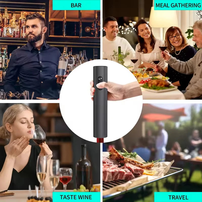Conjunto Automático Elétrico de Abridor de Vinho - Pessoas Estilosas.