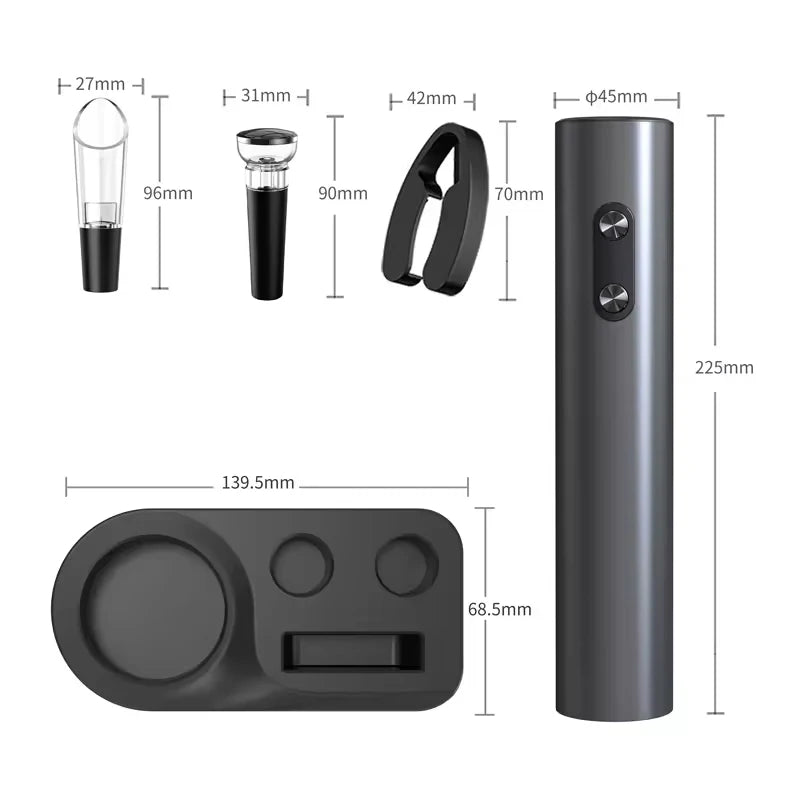 Conjunto Automático Elétrico de Abridor de Vinho - Pessoas Estilosas.