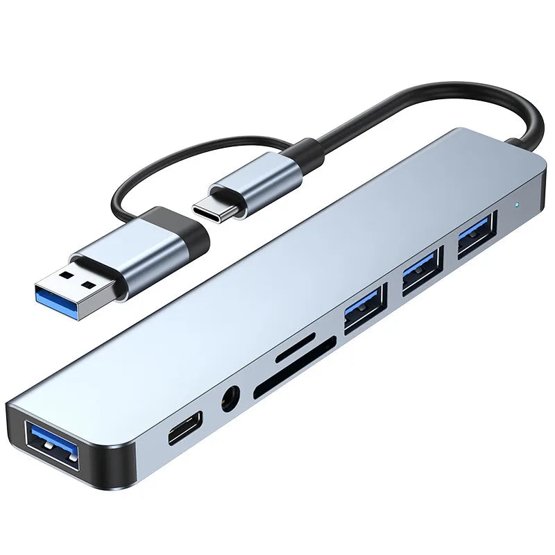Hub USB C Splitter 8 em 2 USB