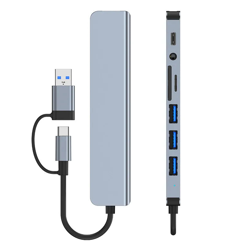 Hub USB C Splitter 8 em 2 USB