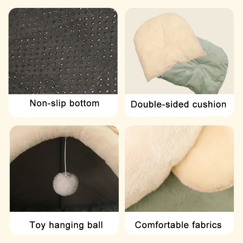 Tenda para Animais de Estimação, Cama para Gatos, Cães Pequenos, Autoaquecimento, Tenda para Gatos, Confortável, Cama de Dormir para Animais de Estimação, Dobrável, Removível e Lavável.