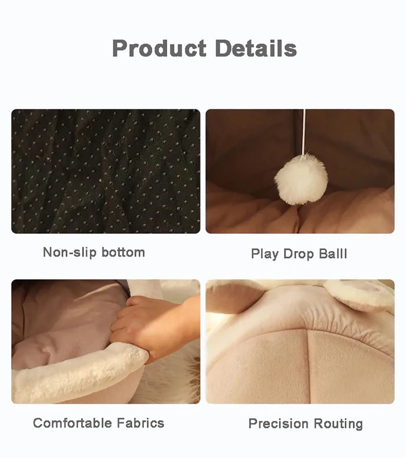 Tenda para Animais de Estimação, Cama para Gatos, Cães Pequenos, Autoaquecimento, Tenda para Gatos, Confortável, Cama de Dormir para Animais de Estimação, Dobrável, Removível e Lavável.